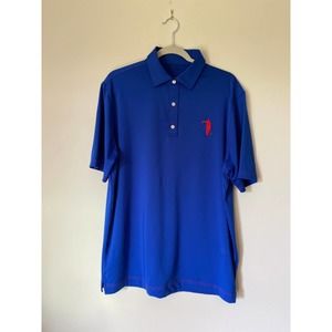 USAG U Suck at Golf Men Performance Polo Sz L Blue Short Sleeve  MSRP $60